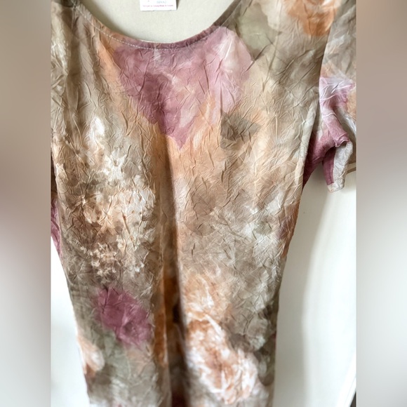 Vintage 90s Short Sleeve Bohemian Earth Tone Water‎ Colour Floral Maxi Dress - Picture 6 of 15